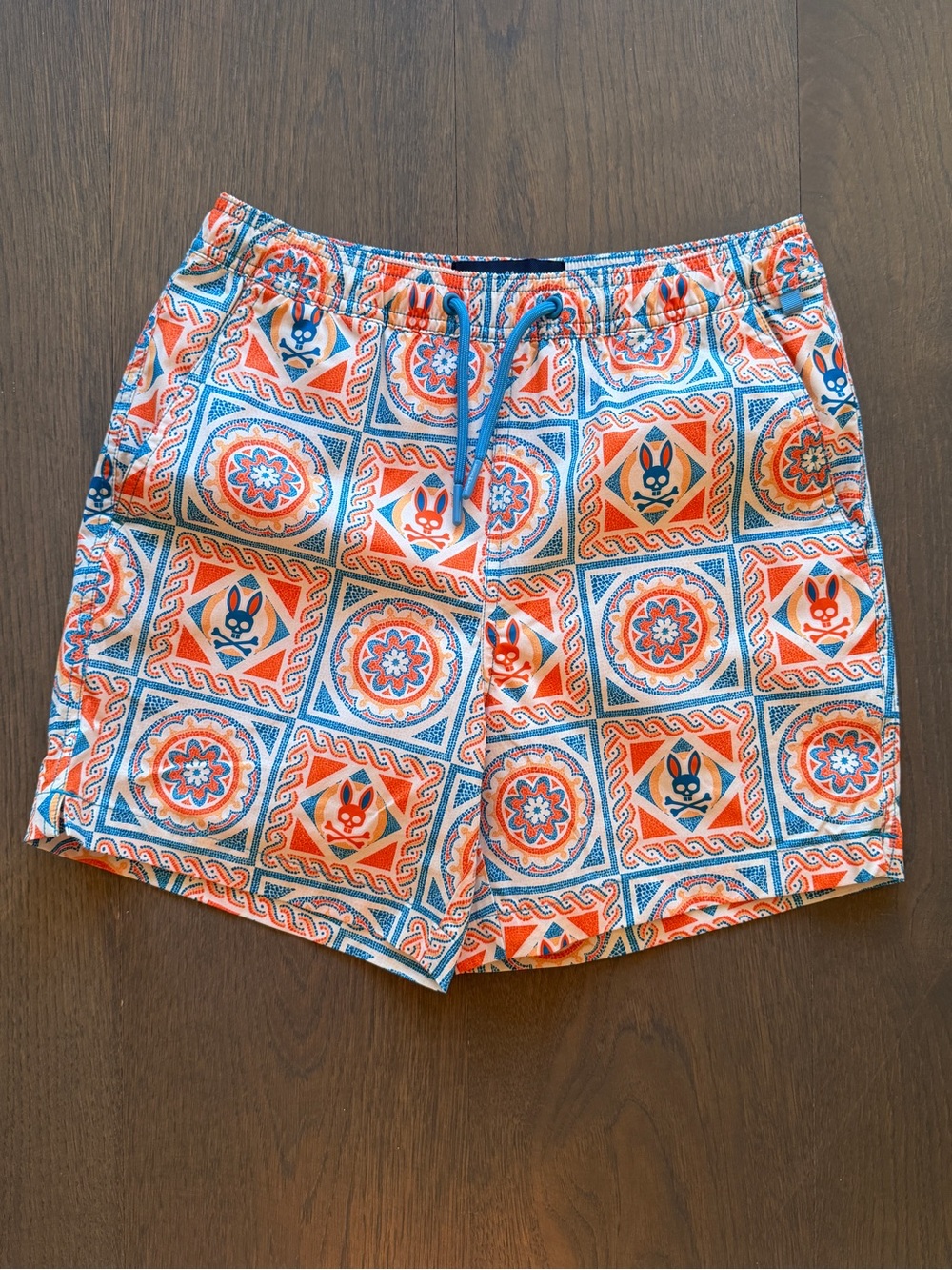 Psycho Bunny Big Boys All Over Print Frank Swim Trunks. Size 10-12 years. NEW